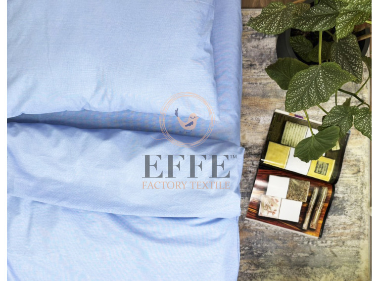 Постельное белье EFFE «Фактура Гладье (серо-голубой)» перкаль